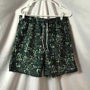 Nike Full Body Emblem Prints Drawstring Activewear Athletic Sport Cut Shorts